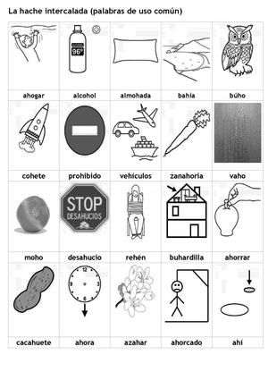 Palabras con hache intercalada