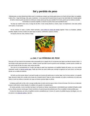 Sal y perdida de peso