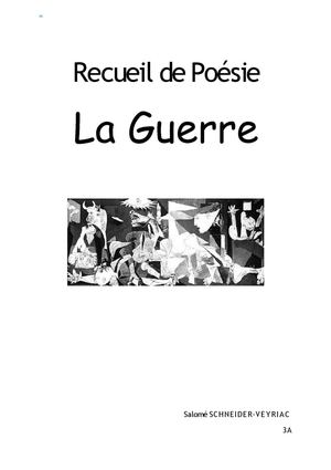 La guerre. Recueil de poésies par Salomé SCHNEIDER-VEYRIAC 3A