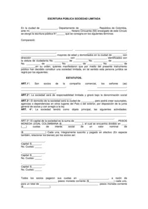 ESCRITURA SOCIEDAD LIMITADA