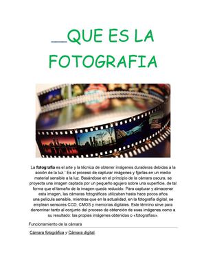 QUE ES LA FOTOGRAFIA