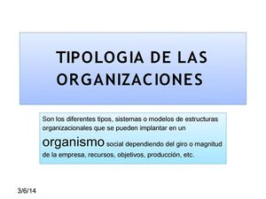 TIPOLOGIAS DE LAS ORGANIZACIONES 