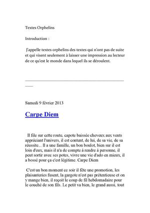 Textes orphelins et Pensées diverses