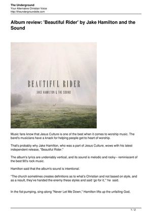 Album review: 'Beautiful Rider' by Jake Hamilton and the Sound