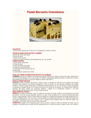 Pastel Borracho Colombiano