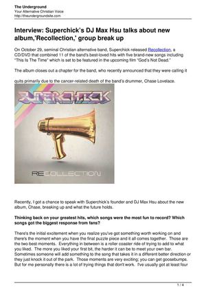 Interview super chicks Dj maxhsu talks new album recollectiongroup break