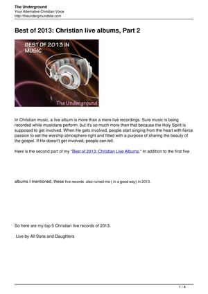Best of 2013 Christian live albums part2(1)