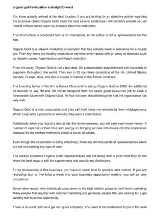 Organo Gold Review, A Reliable Third Party Write-up
