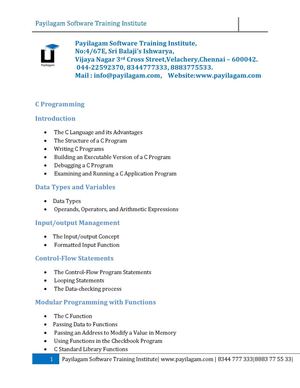 Payilagam C Syllabus