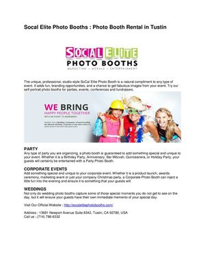 Socal Elite Photo Booths : Photo Booth Rental in Tustin