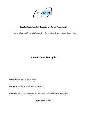 A Web 2.0 na Educação