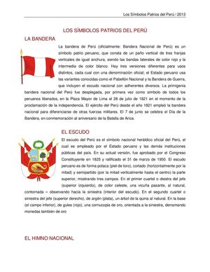 LOS SÍMBOLOS PATRIOS DEL PERÚ