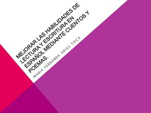 MEJORAR LECTURA Y ESCRITURA MEDIANTE CUENTOS Y POEMAS