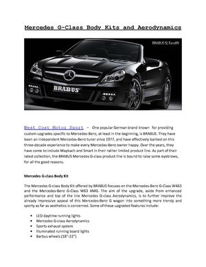 Barbus Mercedes G-Class Body Kits