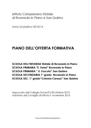 Piano dell'Offerta Formativa 2013 - 2014