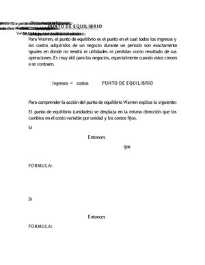 PUNTO DE EQUILIBRIO