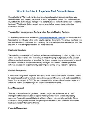 What to Look for in Paperless Real Estate Software