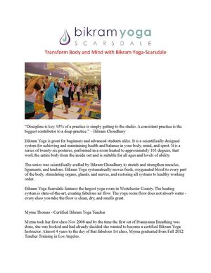 Transform Body and Mind with Bikram Yoga-Scarsdale