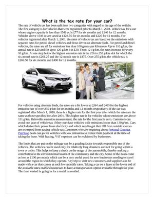 What is the tax rate for your car?