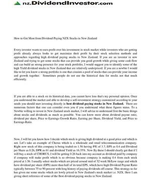 How to Get Most from Dividend Paying NZX Stocks in New Zealand