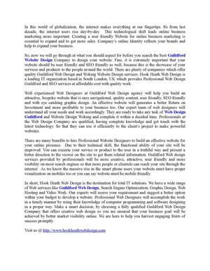 Guide to pick right Website Design Guildford and Web Design Woking Agency