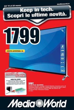 Volantino Mediaworld dal 13/3 al 23/03/2014
