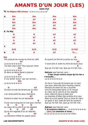 AMANTS D'UN JOUR - Piaf