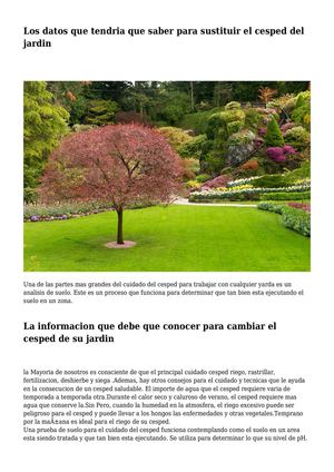 Los datos que tendria que saber para sustituir el cesped del jardin