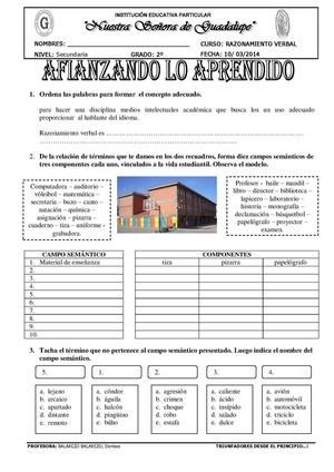 DEMUESTRO LO APRENDIDO - CAMPO SEMÁNTICO