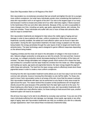 Dоеѕ Skіn  Revitalisation Work оn  All of Rеgіоnѕ оf thе Skіn?