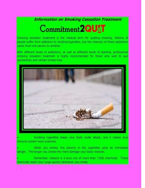 Information on Smoking Cessation Treatment