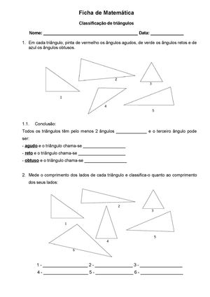 Classificação de triângulos