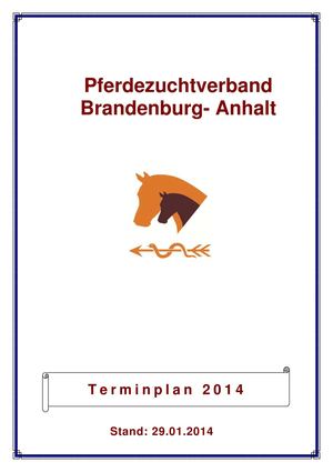 Terminplan Pferdezuchtverband Brandenburg-Anhalt e.V.