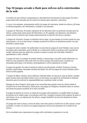 Top 10 juegos arcade o flash para niños más entretenidos de la web