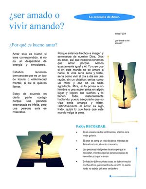 ¿Ser amado o vivir amando?