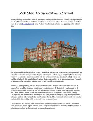 Rick Stein Accommodation in Cornwall