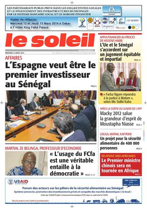Edition du 12 Mars 2014
