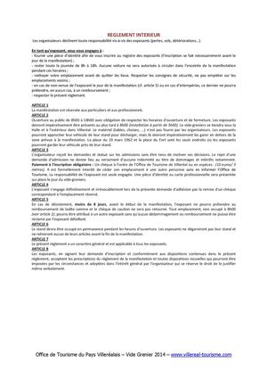 Règlement intérieur vide grenier VILLEREAL