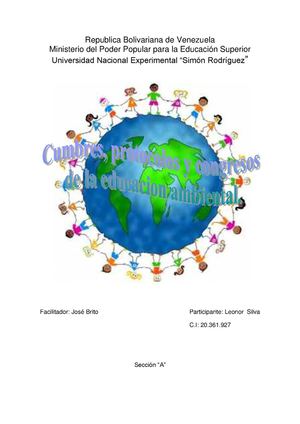 Cumbres, Protocolos y Congresos de educación ambiental