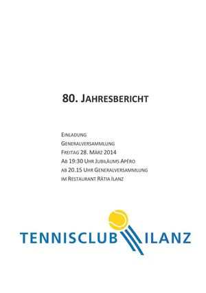 TC Ilanz: Jahresbericht 2013