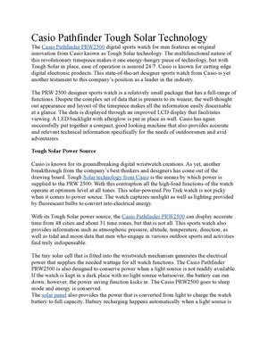 Casio Pathfinder Tough Solar Technology