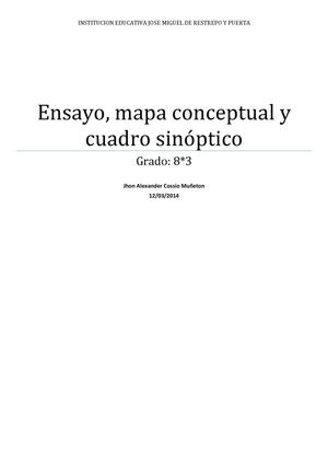 Ensayo, mapa conceptual cuadro y sinoptico