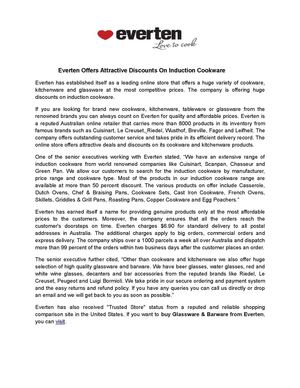 Everten Offers Attractive Discounts On Induction Cookware