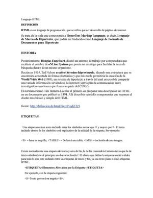Lenguaje HTML