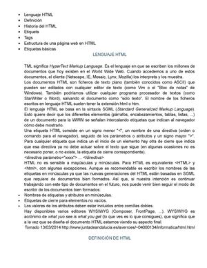 Lenguaje HTML