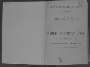 Tabe décennale des naissances 1913-1922