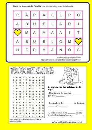 SOPA DE LETRAS FAMILIA