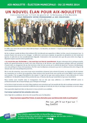 Programme et Colistiers