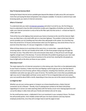 How T1 Internet Services Work