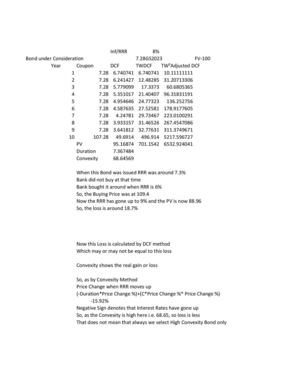 Price Change of a Bond in DCF & Convexity